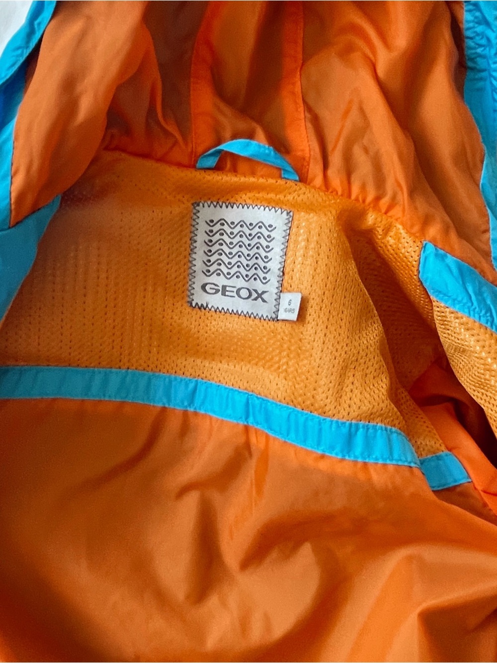 GEOX Jacket Windbreaker Hoodie Hood Blue Full Zip Coat Outdoor Hiking - Picture 10 of 14
